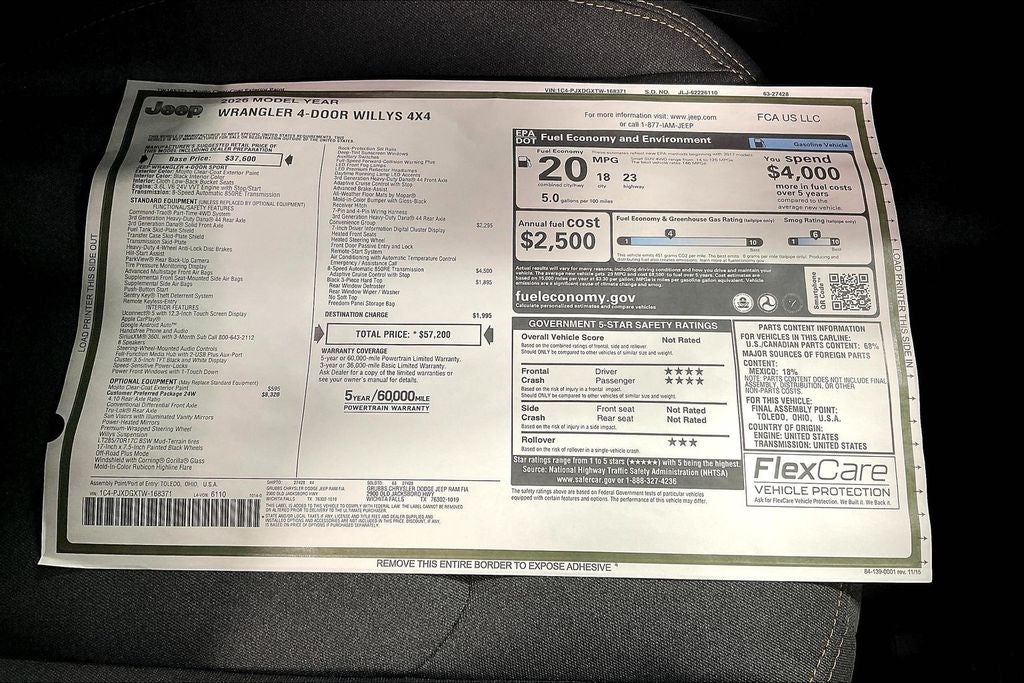 2026 Jeep Wrangler WRANGLER 4-DOOR WILLYS