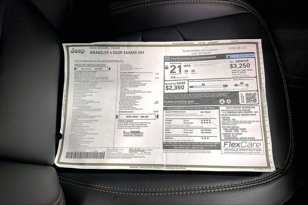 2026 Jeep Wrangler WRANGLER 4-DOOR SAHARA