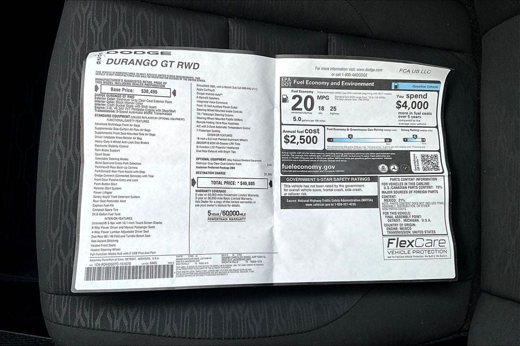 2026 Dodge Durango DURANGO GT RWD