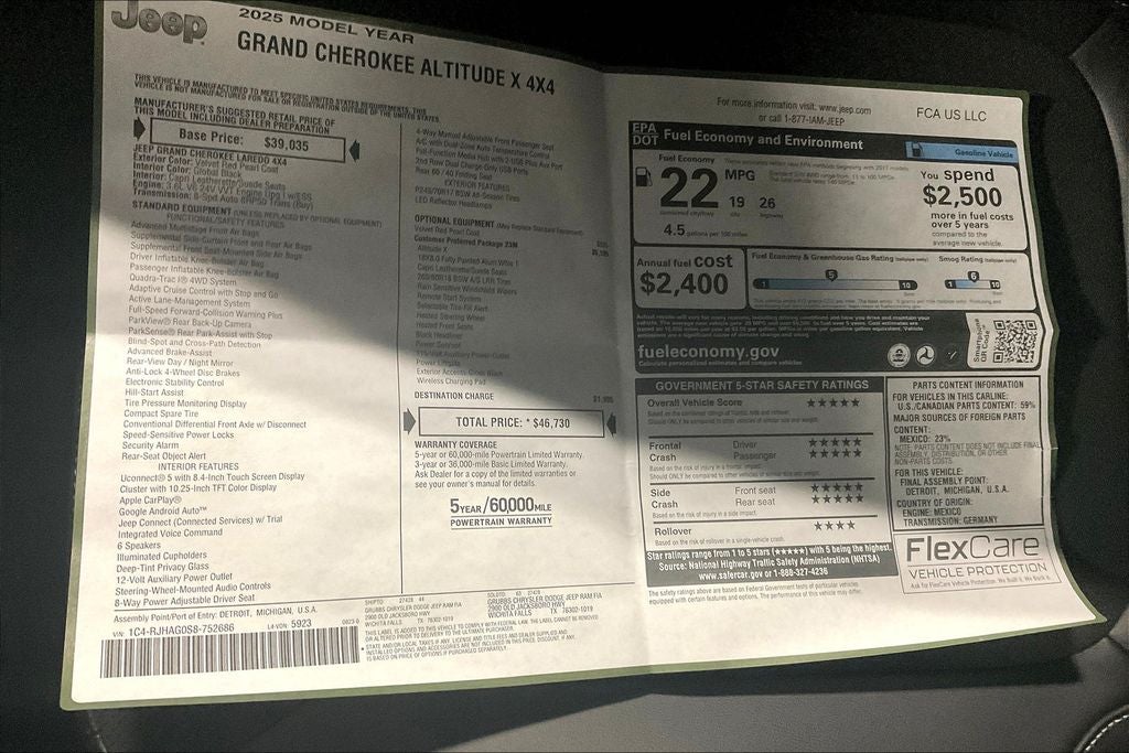 2025 Jeep Grand Cherokee GRAND CHEROKEE ALTITUDE X 4X4