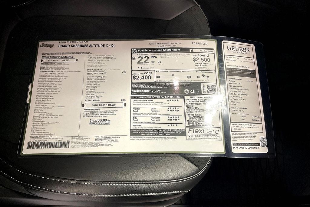 2025 Jeep Grand Cherokee GRAND CHEROKEE ALTITUDE X 4X4