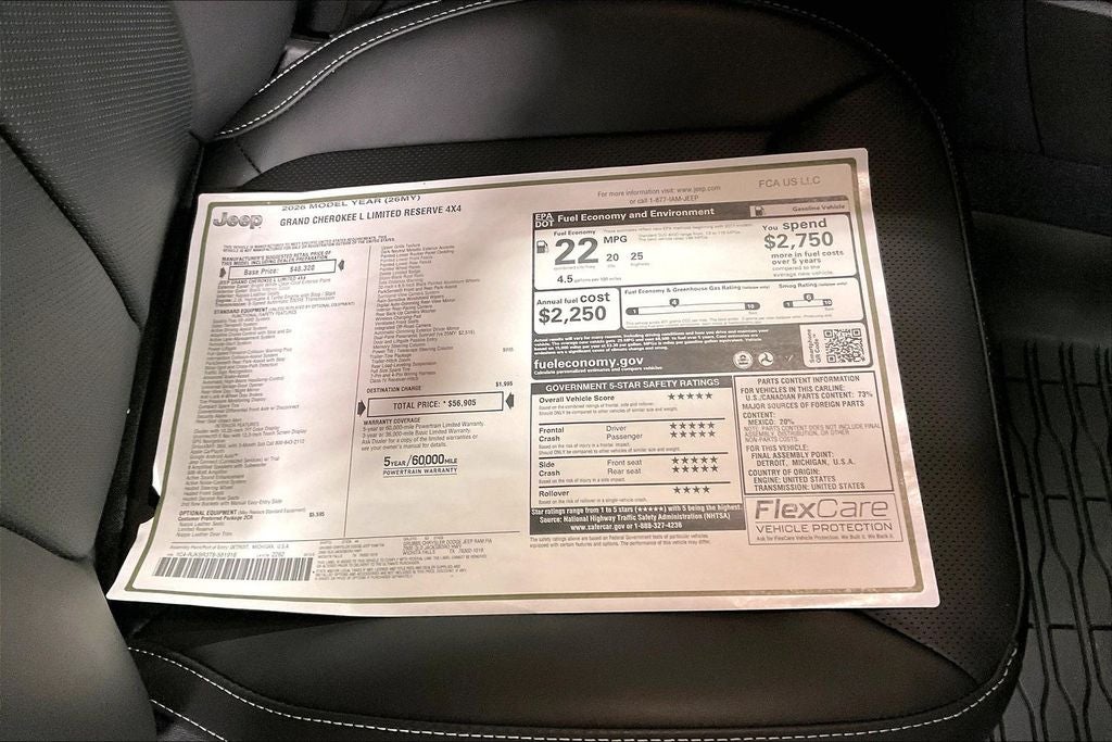 2026 Jeep Grand Cherokee GRAND CHEROKEE L LIMITED RESERVE 4X4
