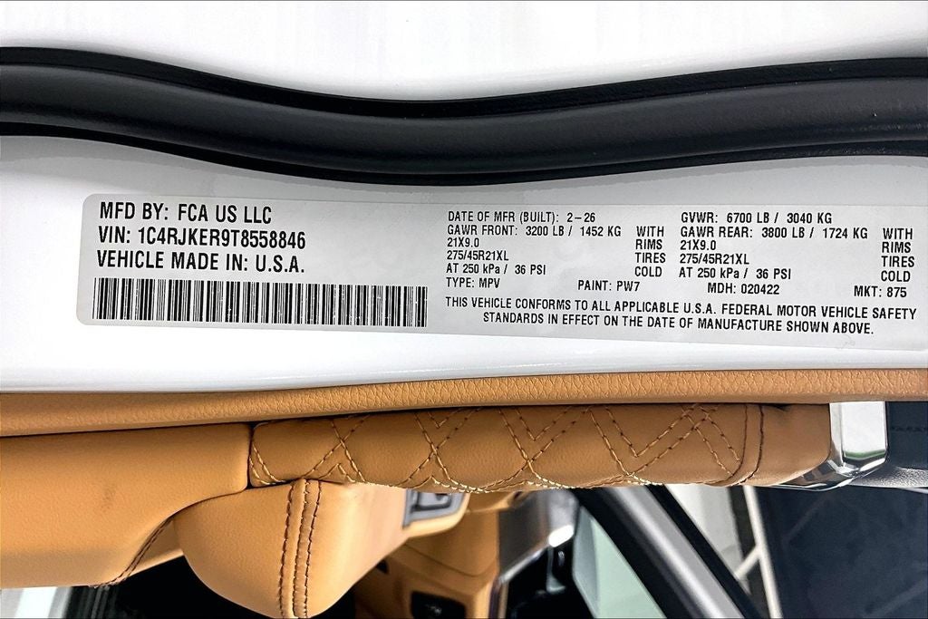 2026 Jeep Grand Cherokee GRAND CHEROKEE L SUMMIT 4X4