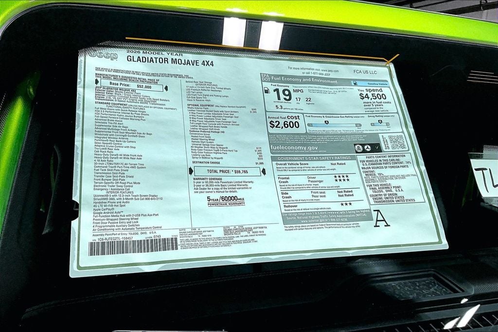 2026 Jeep Gladiator GLADIATOR MOJAVE 4X4