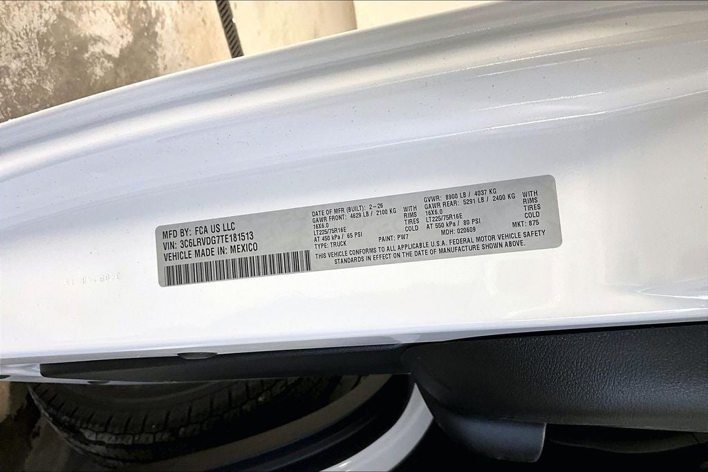 2026 RAM Ram ProMaster RAM PROMASTER 2500 TRADESMAN CARGO VAN HIGH ROOF 159' WB