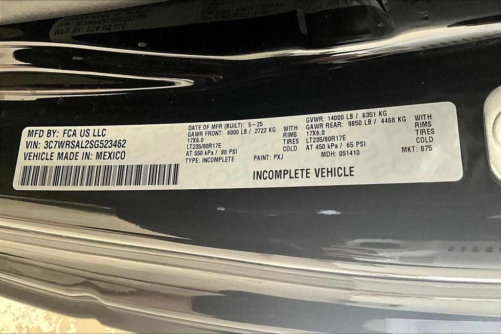 2025 RAM Ram 3500 Chassis Cab RAM 3500 TRADESMAN CHASSIS REGULAR CAB 4X2 60' CA