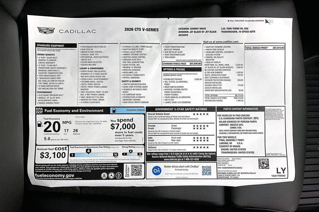 2026 Cadillac CT5-V V-Series