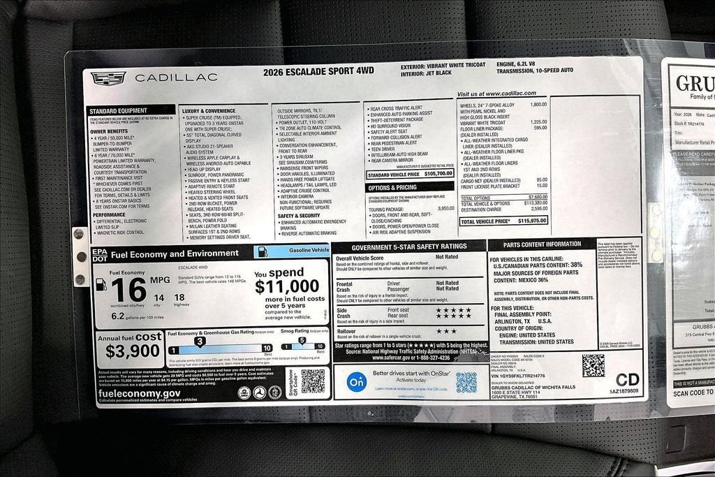 2026 Cadillac Escalade Sport