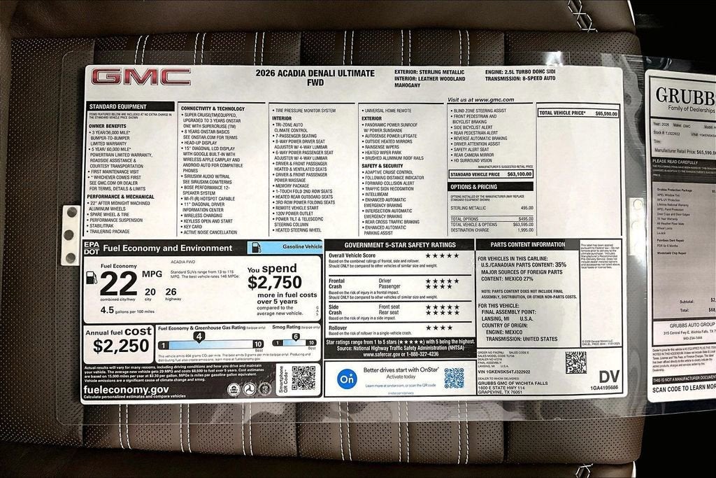 2026 GMC Acadia Denali Ultimate