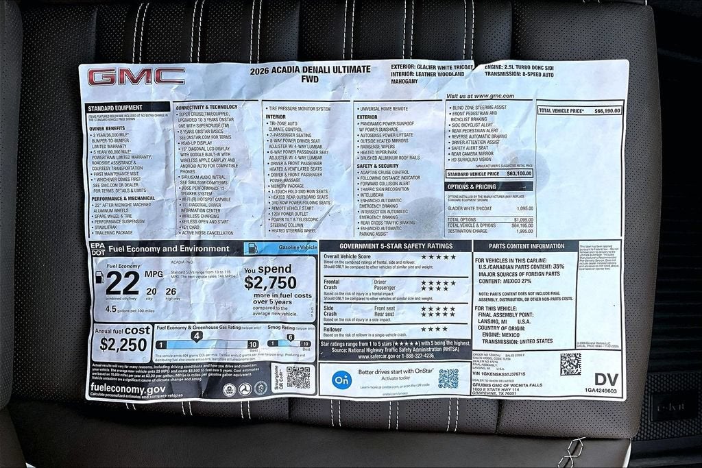 2026 GMC Acadia Denali Ultimate