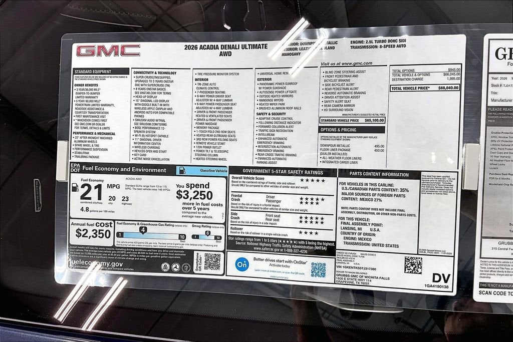 2026 GMC Acadia Denali Ultimate