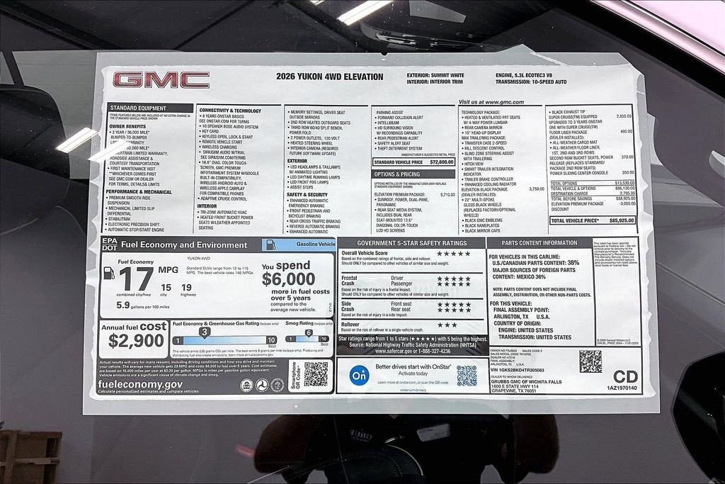 2026 GMC Yukon Elevation