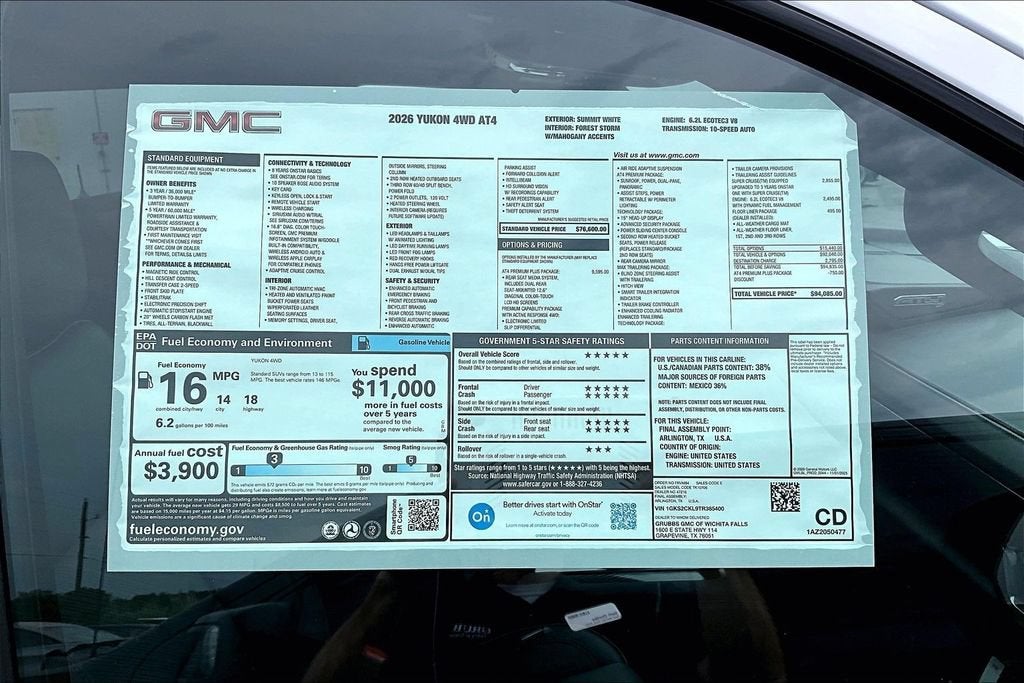 2026 GMC Yukon AT4