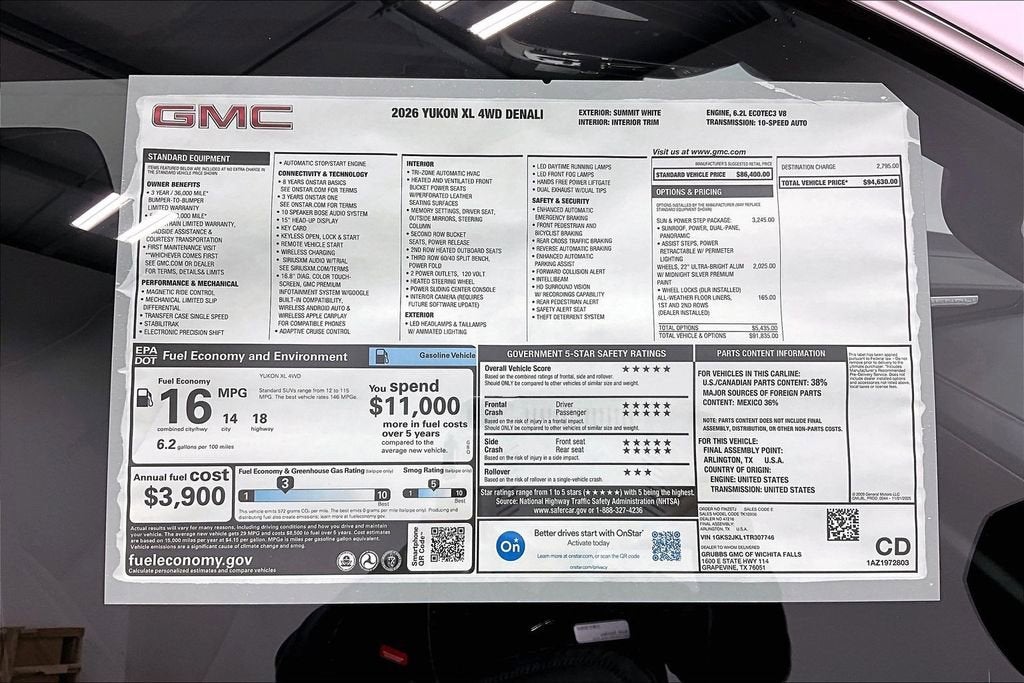 2026 GMC Yukon XL Denali