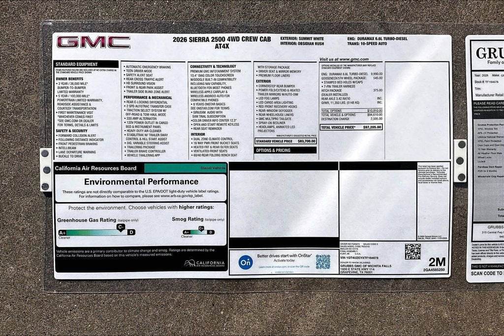 2026 GMC Sierra 2500 HD AT4X