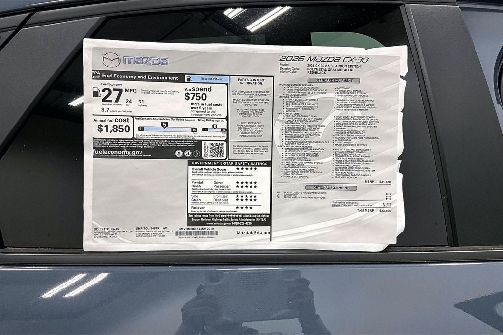 2026 Mazda Mazda CX-30 2.5 S Carbon Edition