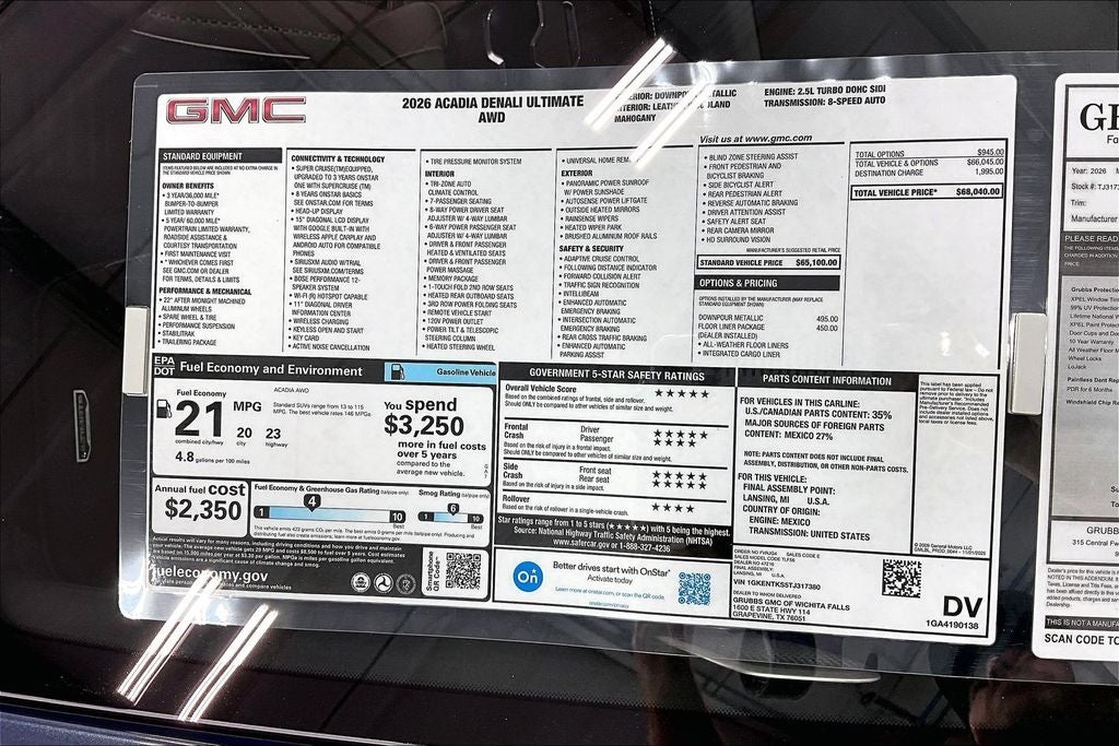 2026 GMC Acadia Denali Ultimate