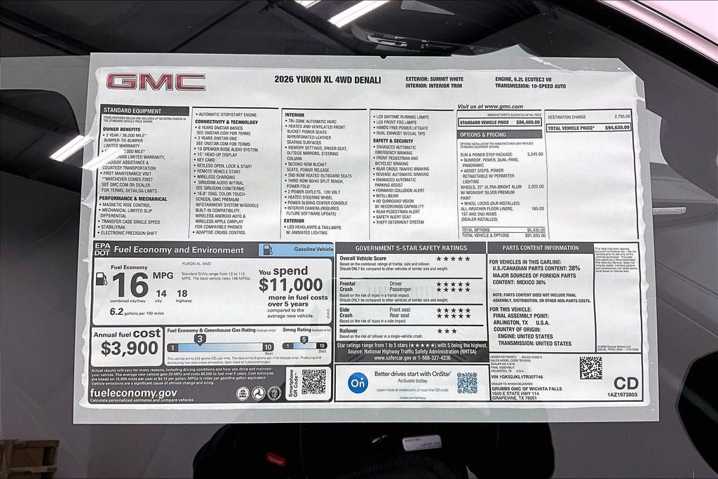 2026 GMC Yukon XL Denali