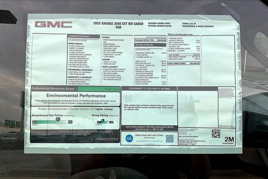 2025 GMC Savana 3500 Work Van