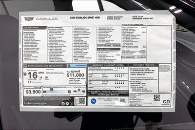 2026 Cadillac Escalade Sport