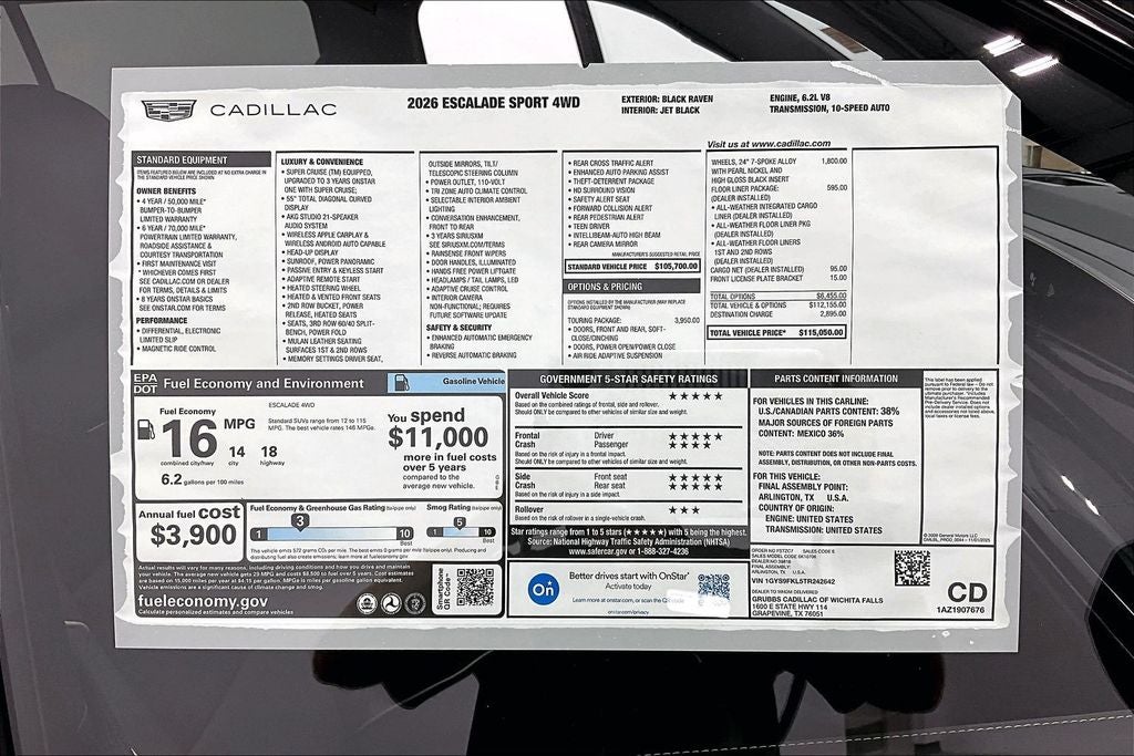 2026 Cadillac Escalade Sport