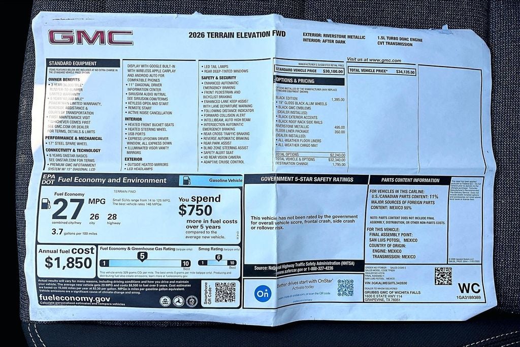 2026 GMC Terrain Elevation
