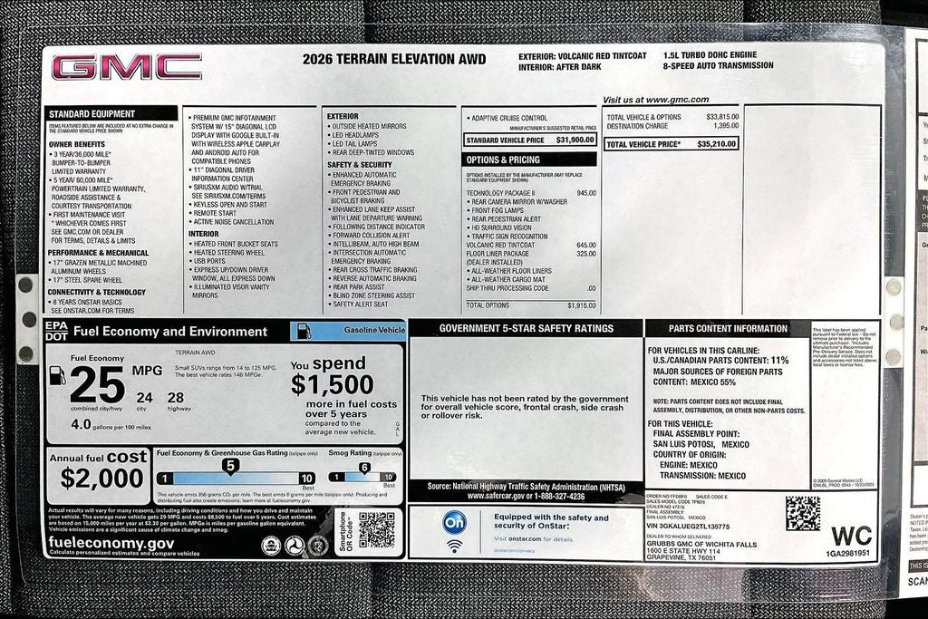 2026 GMC Terrain Elevation