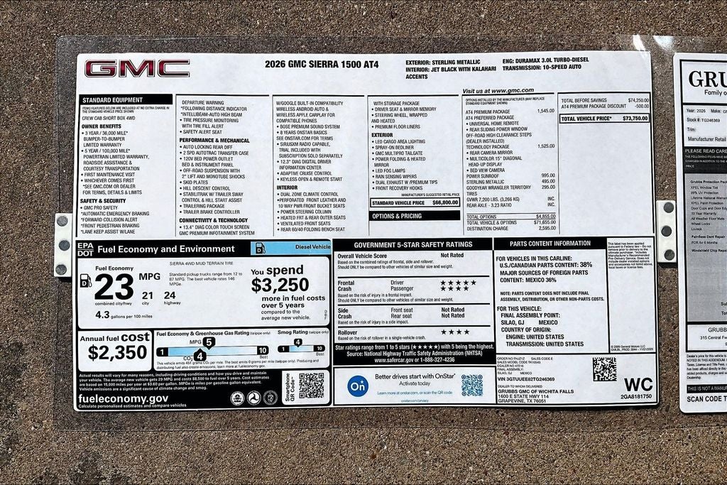 2026 GMC Sierra 1500 AT4