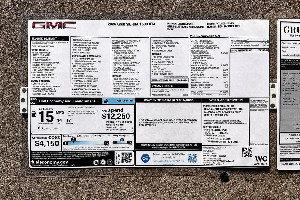 2026 GMC Sierra 1500 AT4