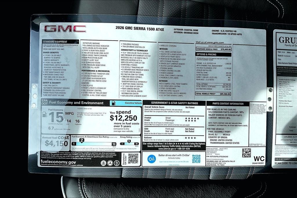 2026 GMC Sierra 1500 AT4X