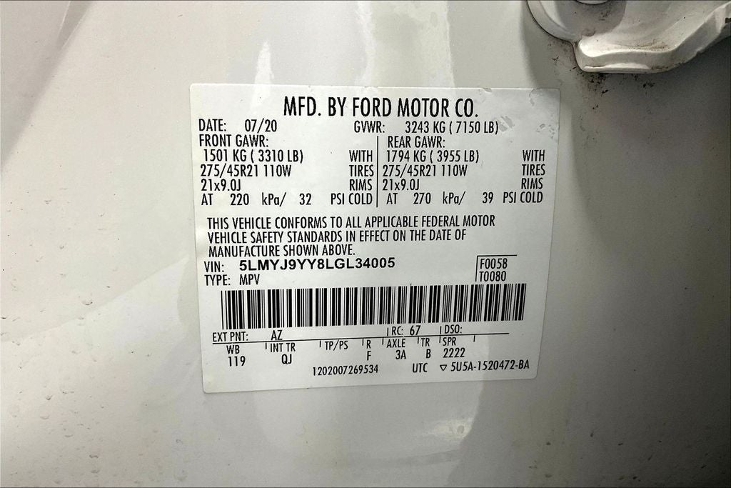 2020 Lincoln Aviator Plug-In Hybrid Black Label Grand Touring