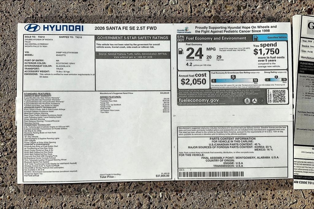 2026 Hyundai Santa Fe SE