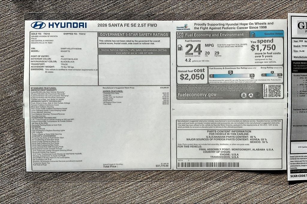 2026 Hyundai Santa Fe SE