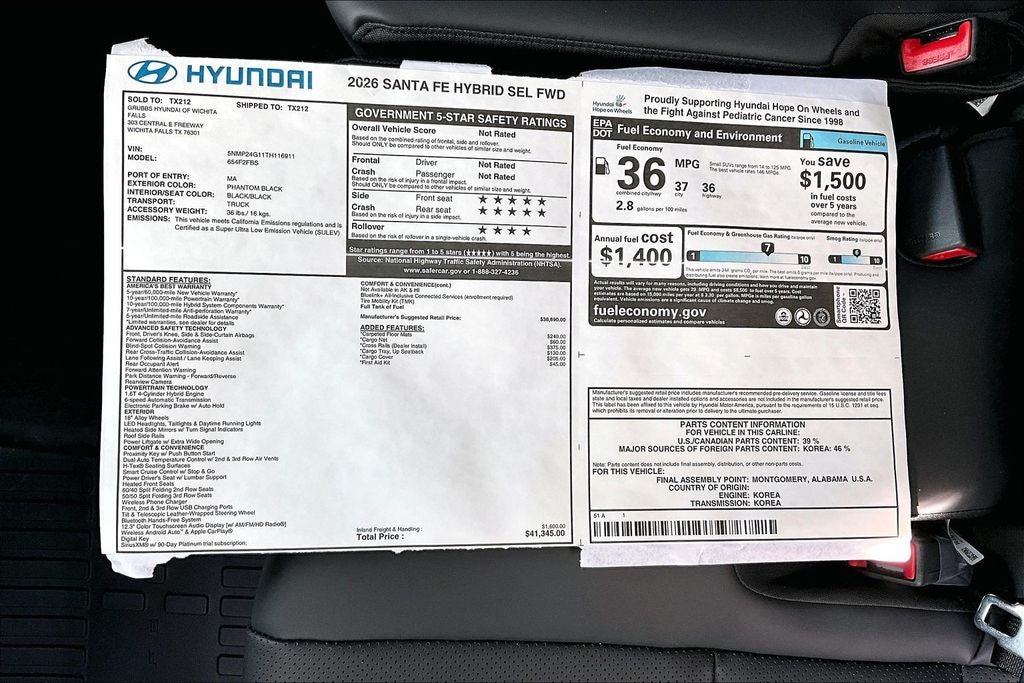 2026 Hyundai Santa Fe Hybrid SEL