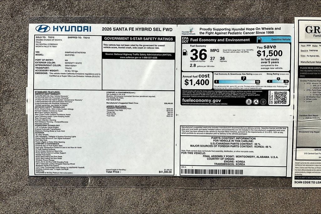 2026 Hyundai Santa Fe Hybrid SEL
