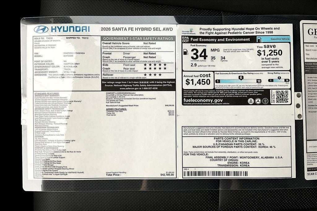 2026 Hyundai Santa Fe Hybrid SEL