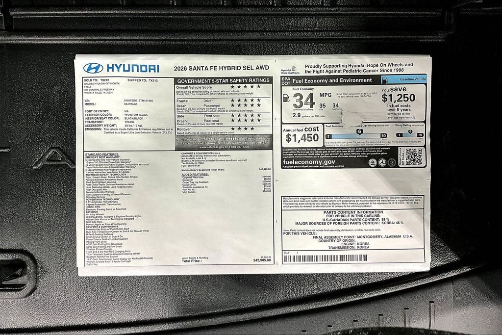 2026 Hyundai Santa Fe Hybrid SEL