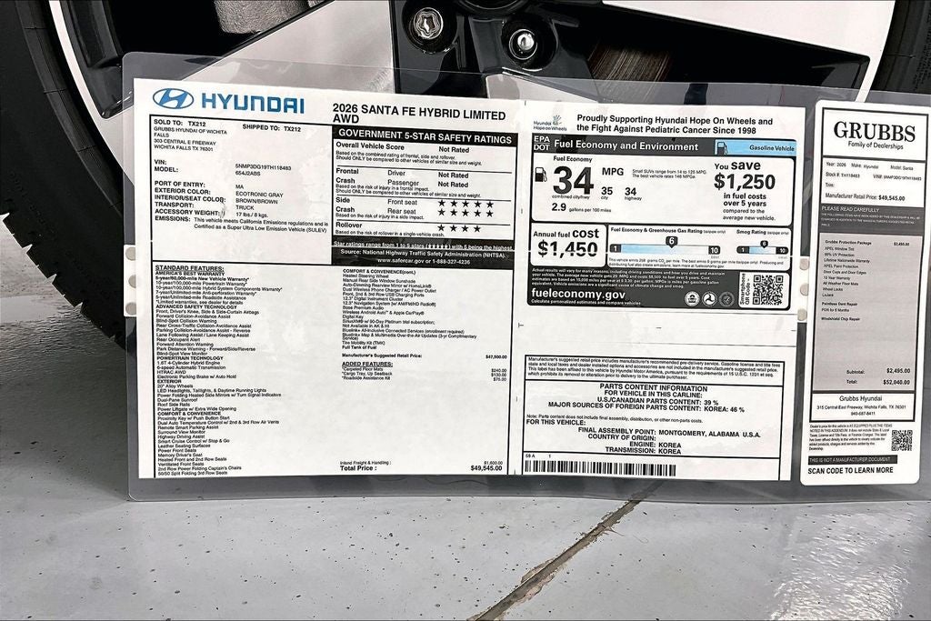 2026 Hyundai Santa Fe Hybrid Limited
