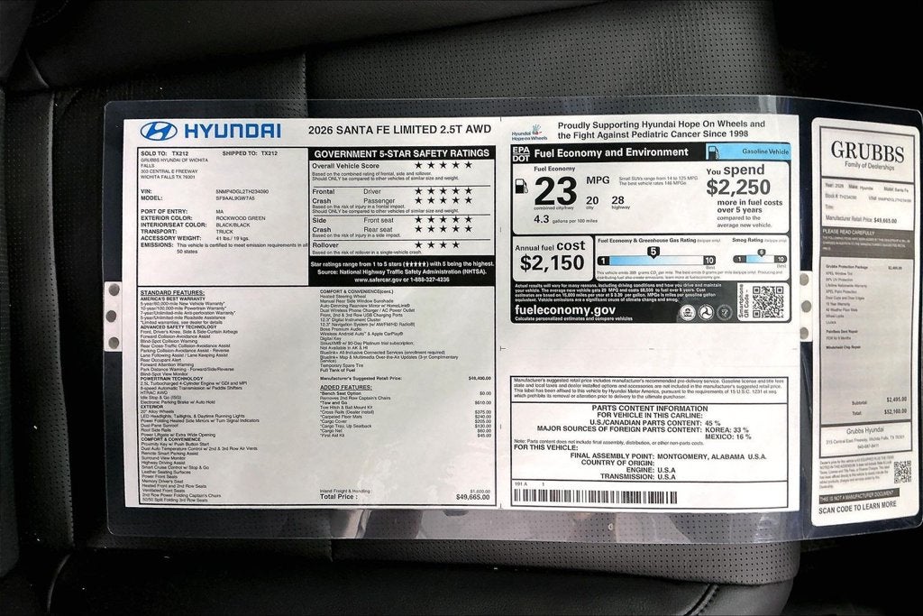 2026 Hyundai Santa Fe Limited 7 Passenger