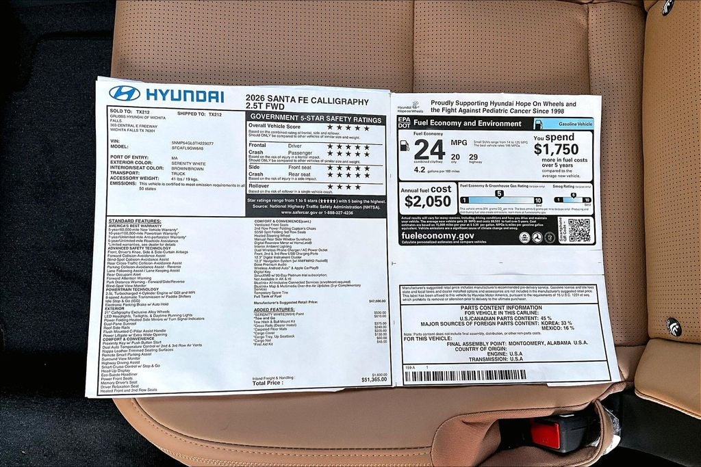 2026 Hyundai Santa Fe Calligraphy