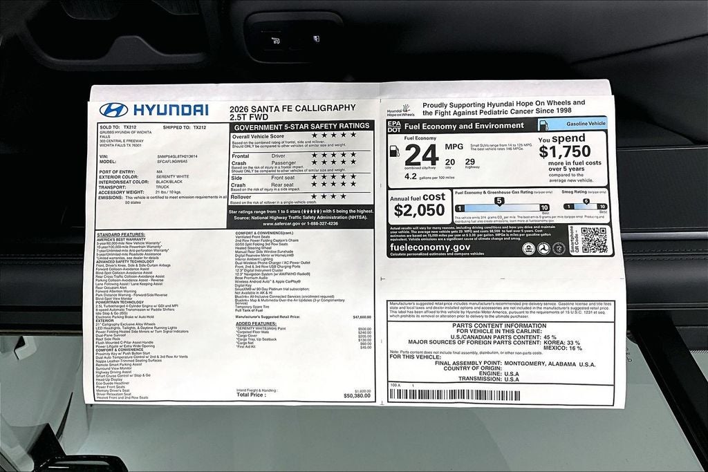 2026 Hyundai Santa Fe Calligraphy