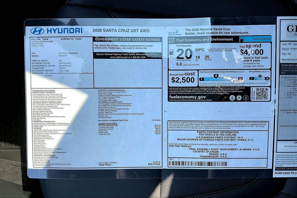 2026 Hyundai Santa Cruz XRT XRT AWD