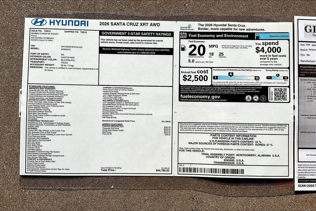 2026 Hyundai Santa Cruz XRT