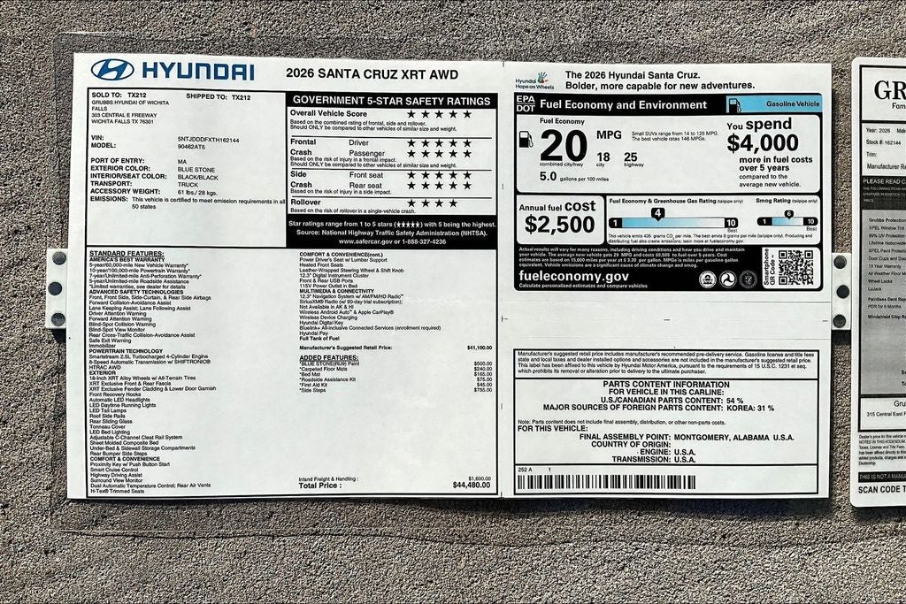 2026 Hyundai Santa Cruz XRT