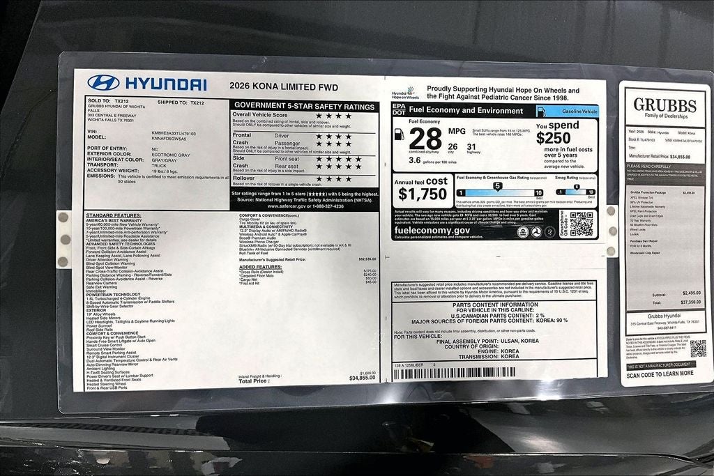 2026 Hyundai Kona Limited