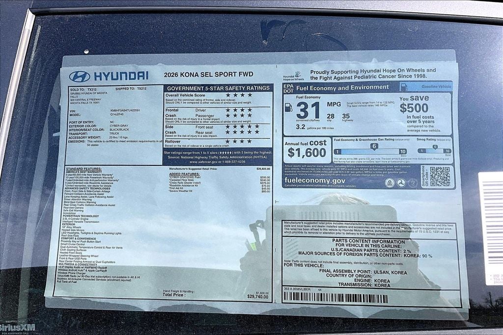 2026 Hyundai Kona SEL Sport