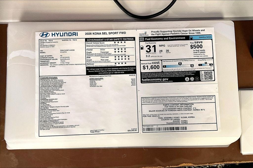 2026 Hyundai Kona SEL Sport