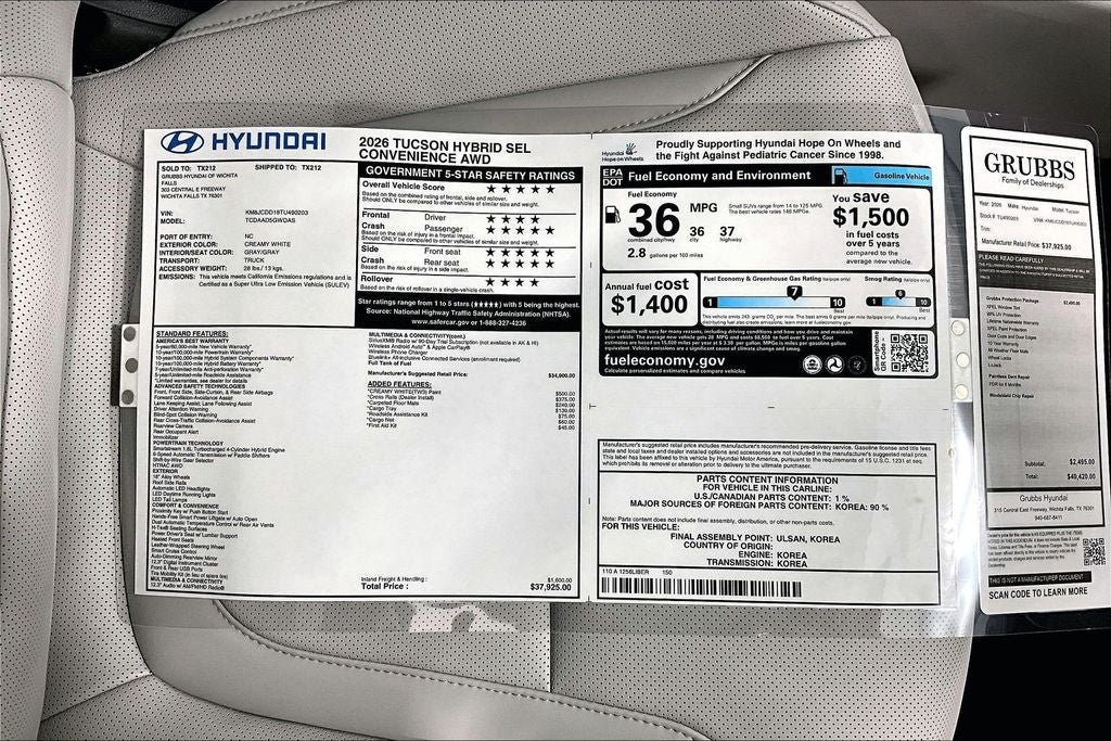 2026 Hyundai Tucson Hybrid SEL Convenience