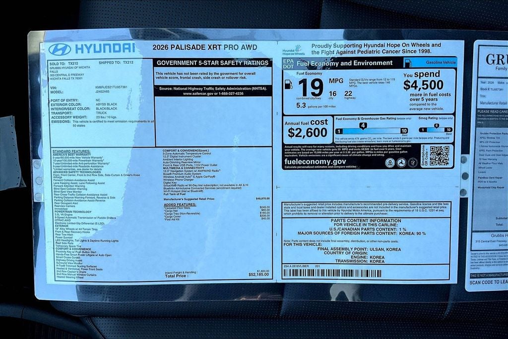 2026 Hyundai Palisade XRT Pro