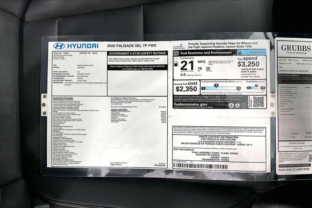 2026 Hyundai Palisade SEL 7 Passenger